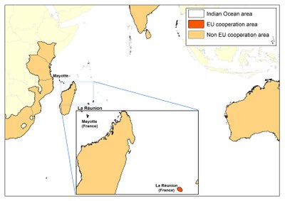 Gebietskarte des Indischen Ozeans