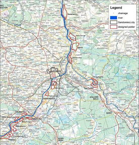 Überblick über ausgewiesene Speicher zur Erhöhung der Rückhaltekapazität entlang der oberen Vistula