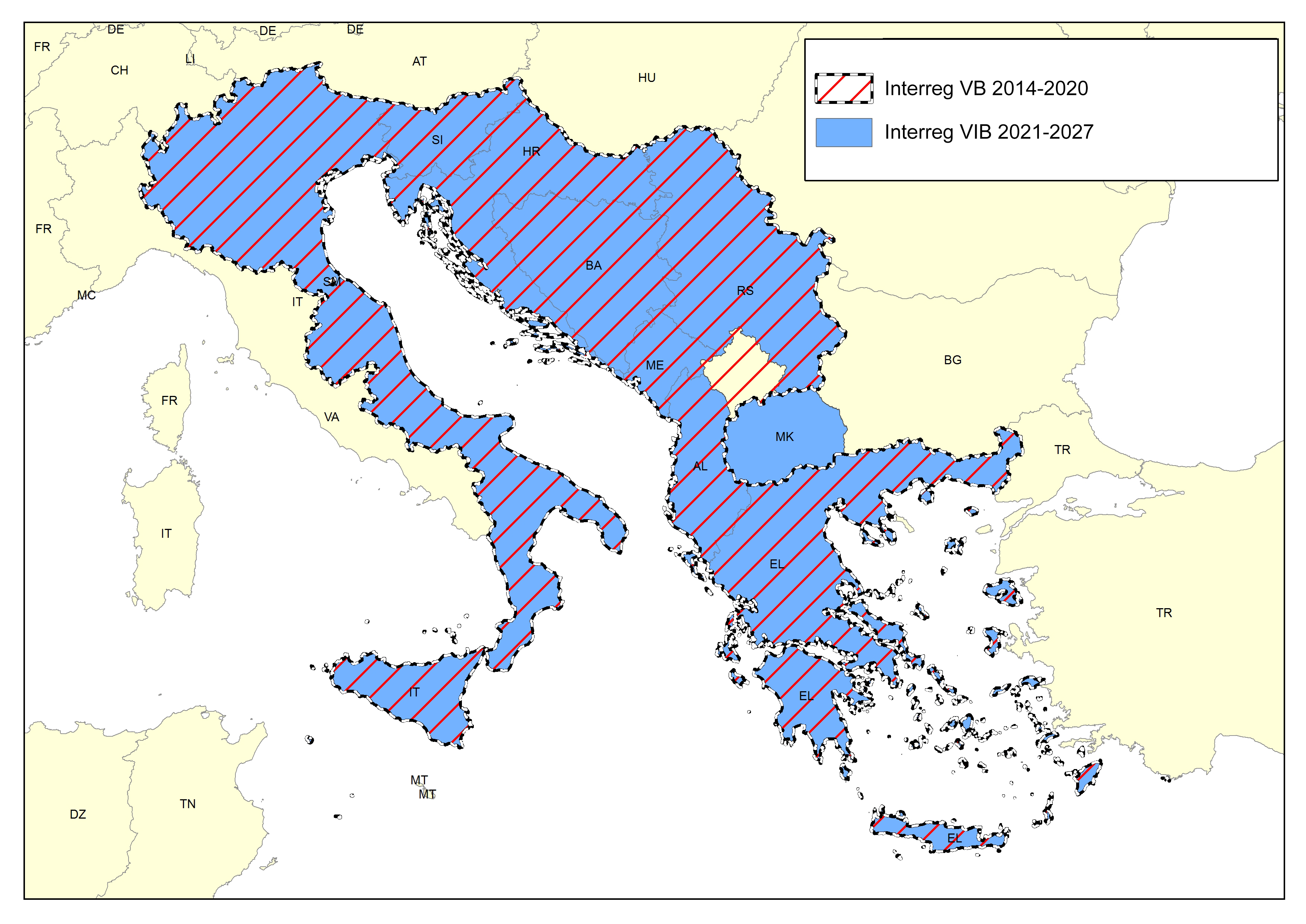 Adriatic-Ionian comparison map