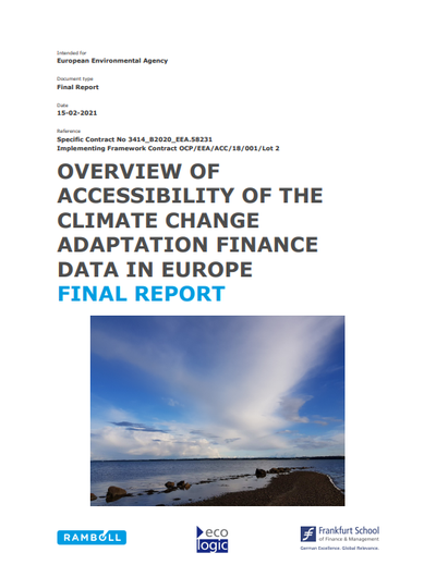Overview of Accessibility of the Climate Change Adaptation Finance Data in Europe