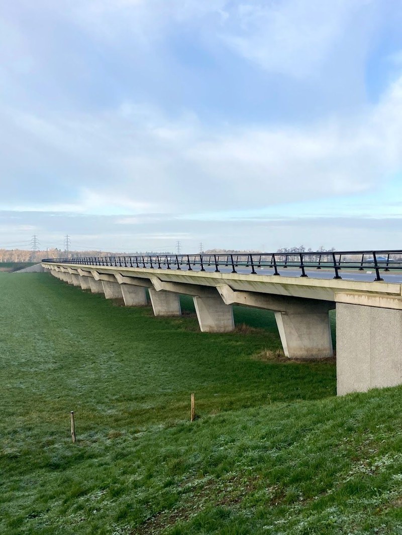 Elevated road as part of the Room of the River project near Wapenveld, IJssel river, The Netherlands