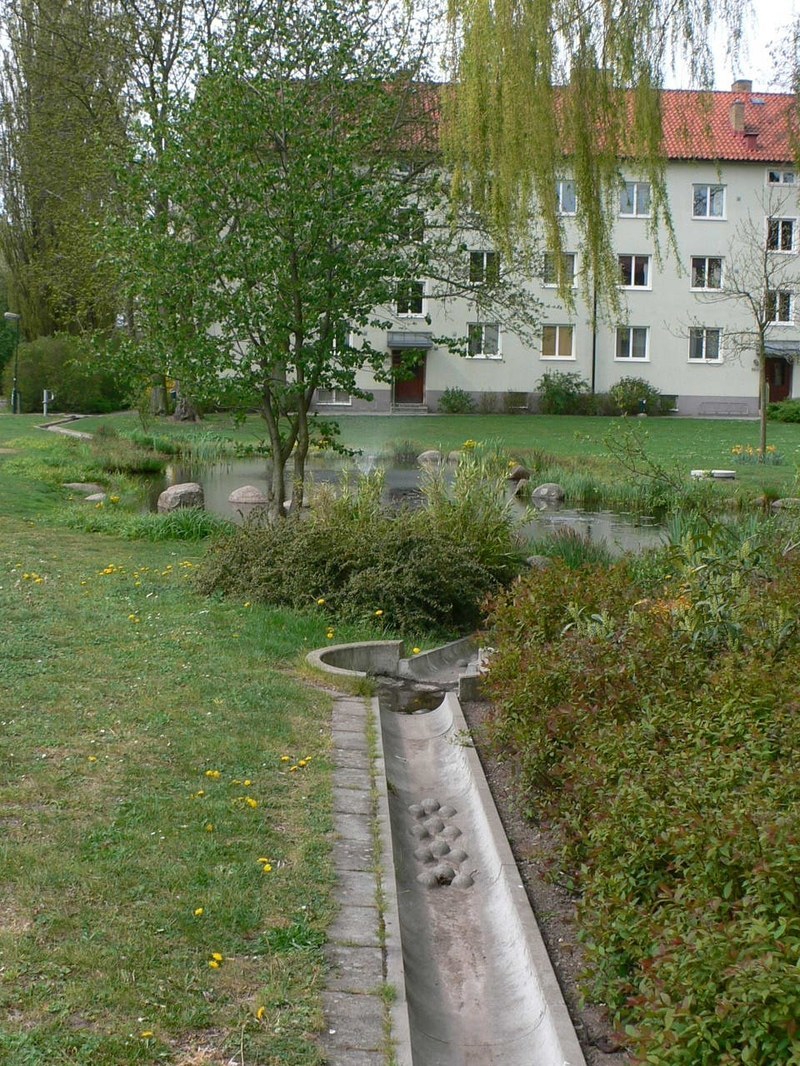 Gutter with pond