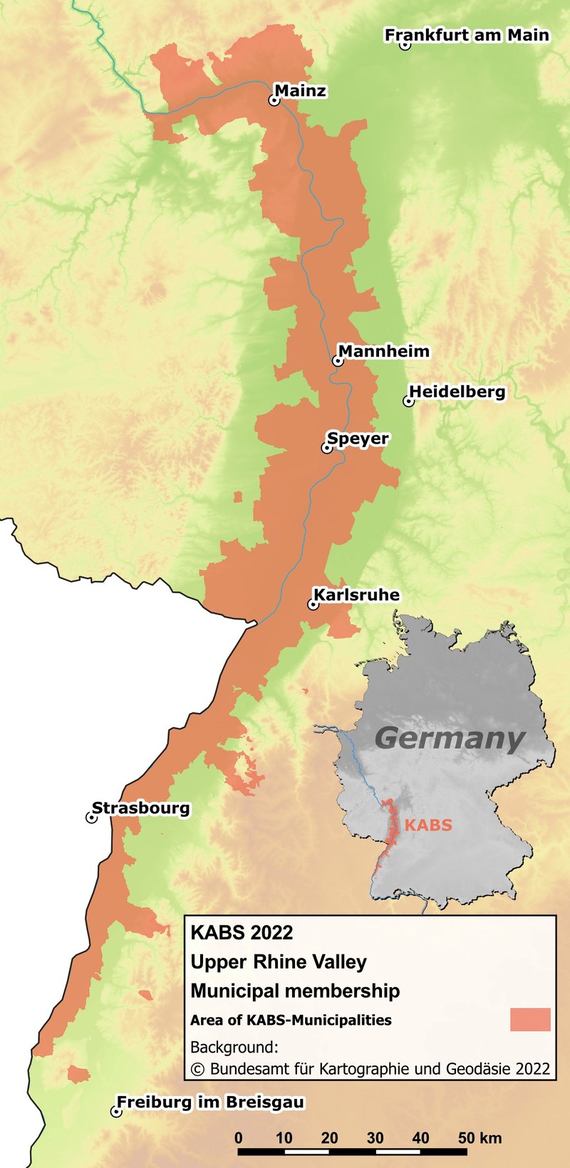 Operational area of the KABS