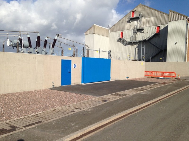 Flood defences at Uskmouth 132kv substation