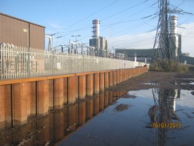 Flood defences at Uskmouth substation