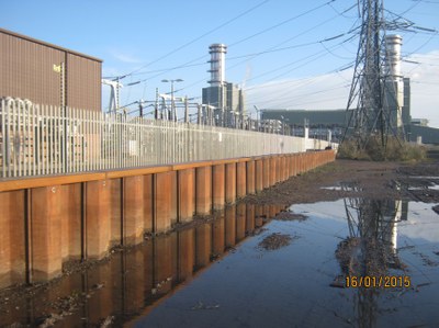 Hochwasserschutz am Umspannwerk Uskmouth
