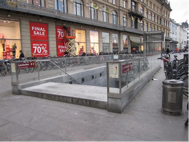 Climate-proof metro entrance at Kongens Nytorv