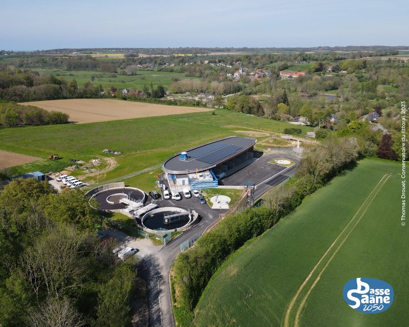 The sewage treatment plant under construction