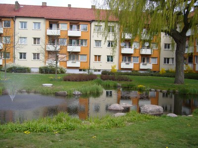 Dziedzińc z stawem