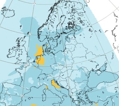 Four-day forecast of ground-level ozone (CAMS)