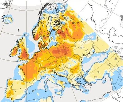 Four-day forecast of ground-level pollen (CAMS)