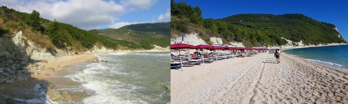 Playa de San Michele antes y después de las obras