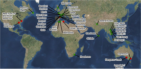 Mappa di PKW in tutto il mondo (fine 2018)