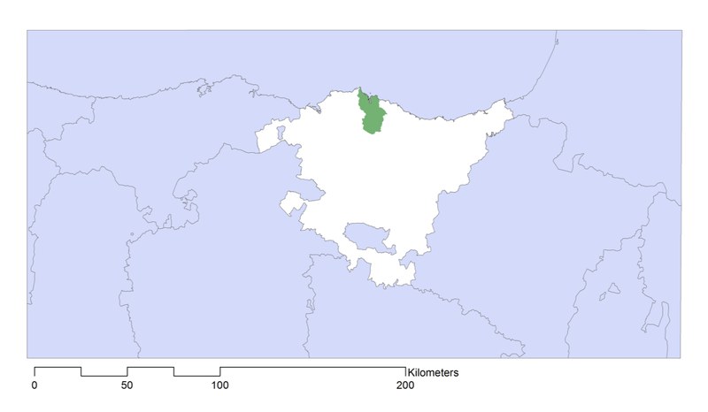 Lokalizacja rezerwatu biosfery Urdaibai