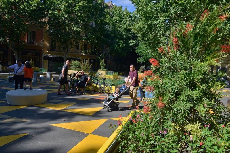 Zona dintre Carrer del Comte Borrell și Parlament, în superblocul Sant Antoni