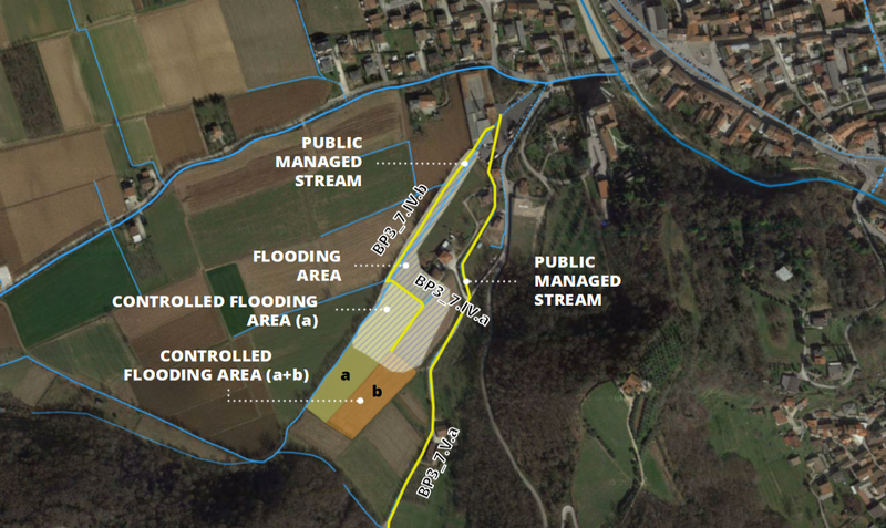 Roggia dei Mulini'de planlanan müdahaleler — Via Cogolla Bassa